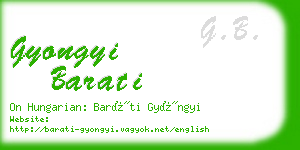 gyongyi barati business card